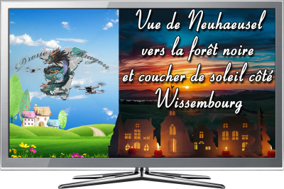 Vue de Neuhaeusel vers la forêt noire et coucher de soleil côté Wissembourg